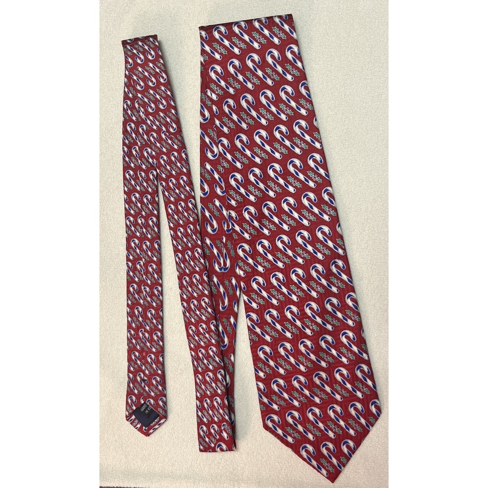FN Mens Tie Candy Cane One Size Silk Designer‎ Vintage Classic